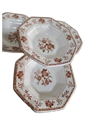 4 Vintage Independence Ironstone Octagonal Berry Bowl Side Dish Interspace Japan